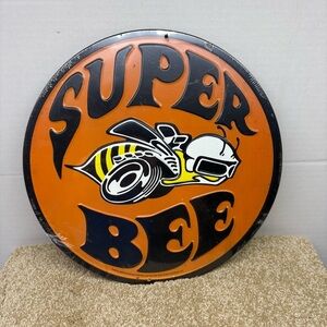 12" Dodge Mopar Super Bee Vintage Style Embossed Round Metal Sign Orange Black